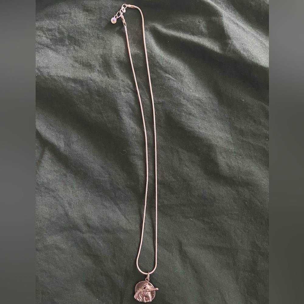 Silver plated Reclaimed and Handmade Unicorn Pendant & Necklace